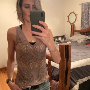 Women’s sequin...color blush... vneck tank top